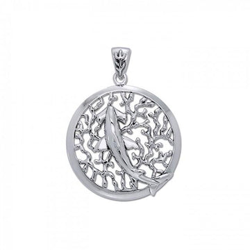 Mighty Hammerhead Shark on the Reef ~ Sterling Silver Jewelry Pendant TPD3405 - Jewelry